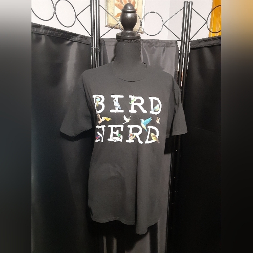 Black Bird Nerd T-Shirt Short Sleeve Women's Size S/M Outdoors Festival